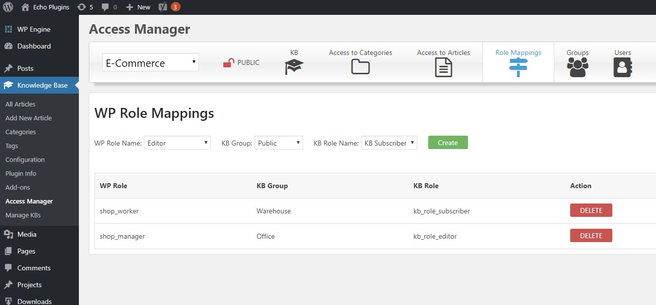 Custom Roles - Echo Knowledge Base