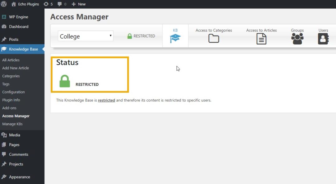 Public vs Protected Access - Echo Knowledge Base
