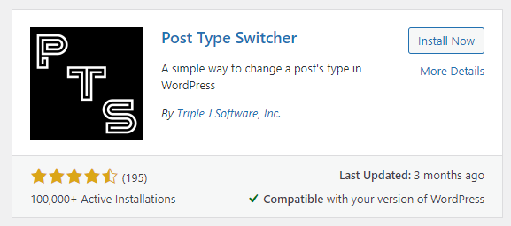 Post Type Switcher Installation