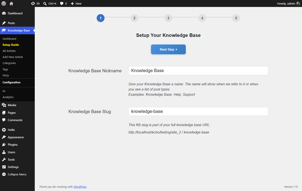 Setup Wizard