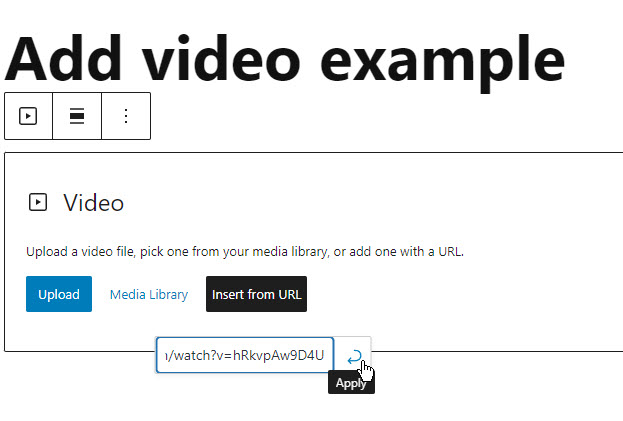 Video block - Insert from URL