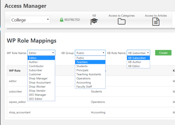 KB Roles - Echo Knowledge Base