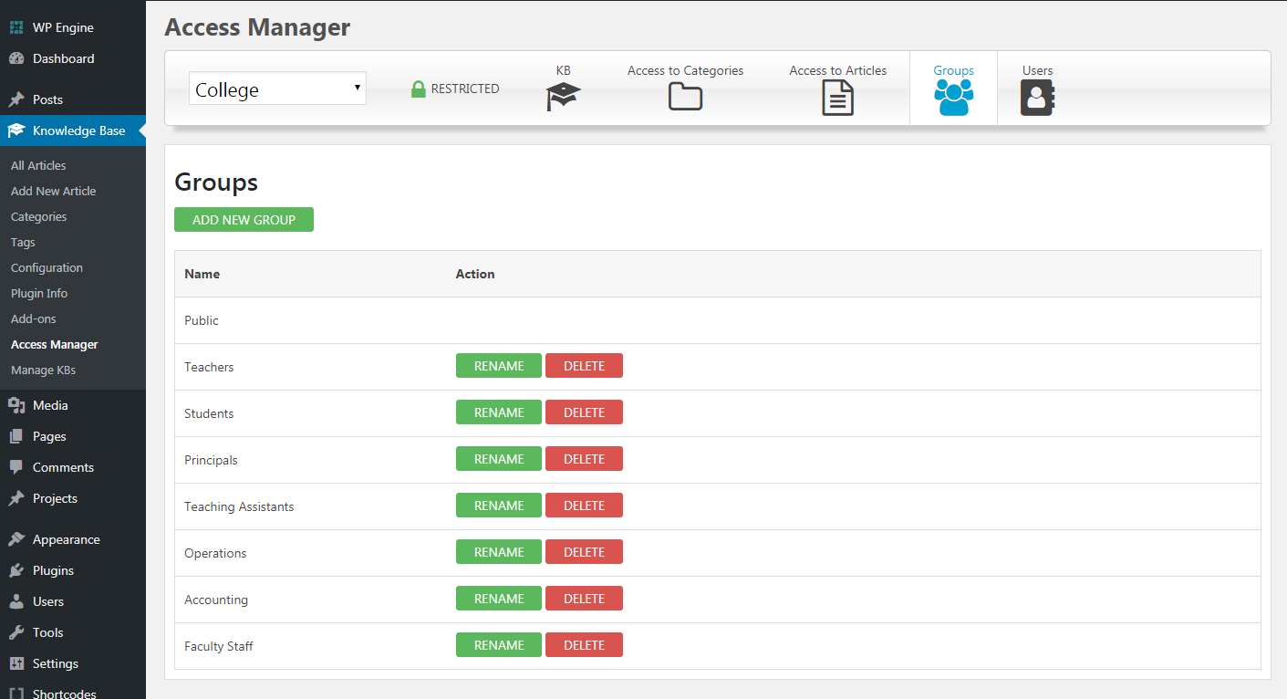 KB Groups - Echo Knowledge Base