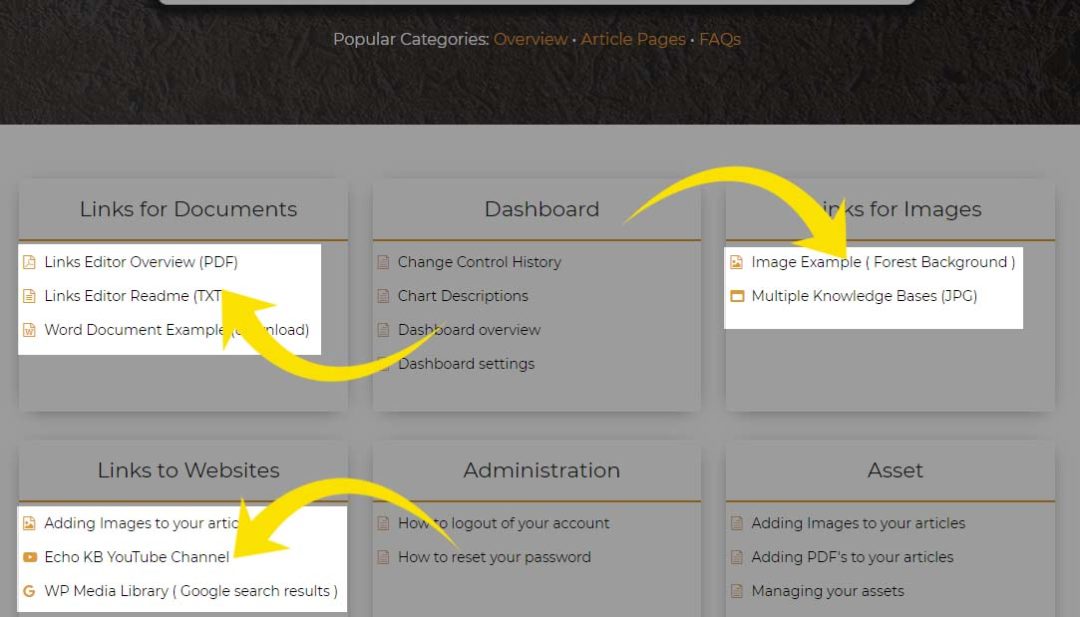 Links Editor - Echo Knowledge Base